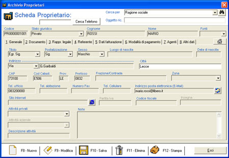 gestione anagrafica proprietari immobili